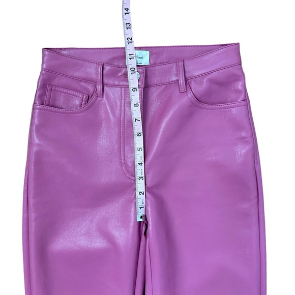 Aritzia Wilfred Melina Faux Vegan Leather High Rise Summer Fall Chic Pants Pink - Picture 13 of 14